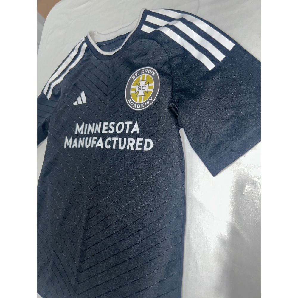 Adidas St. Croix Academy Soccer Jersey Youth M 11-12Y Black AEROREADY Shirt - Picture 3 of 4